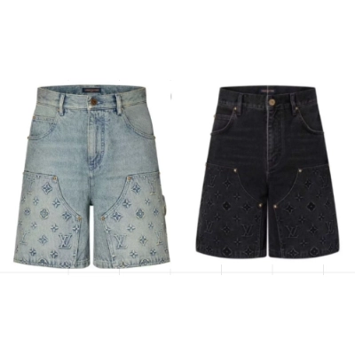 Louis Vuitton Monogram Workwear Pantaloncini in denim Nero